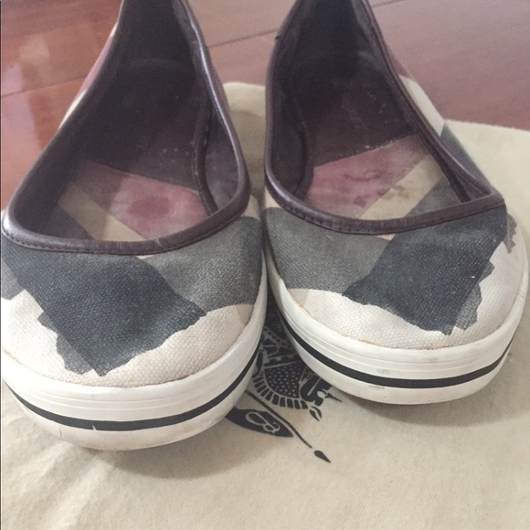 Burberry espadrille canvas / leather shoe flats - Picture 5 of 8